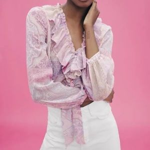 Zara PAISLEY PRINT TOP size XS